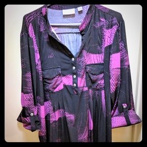 Lane Bryant Poly Top with 3/4 Sleeves